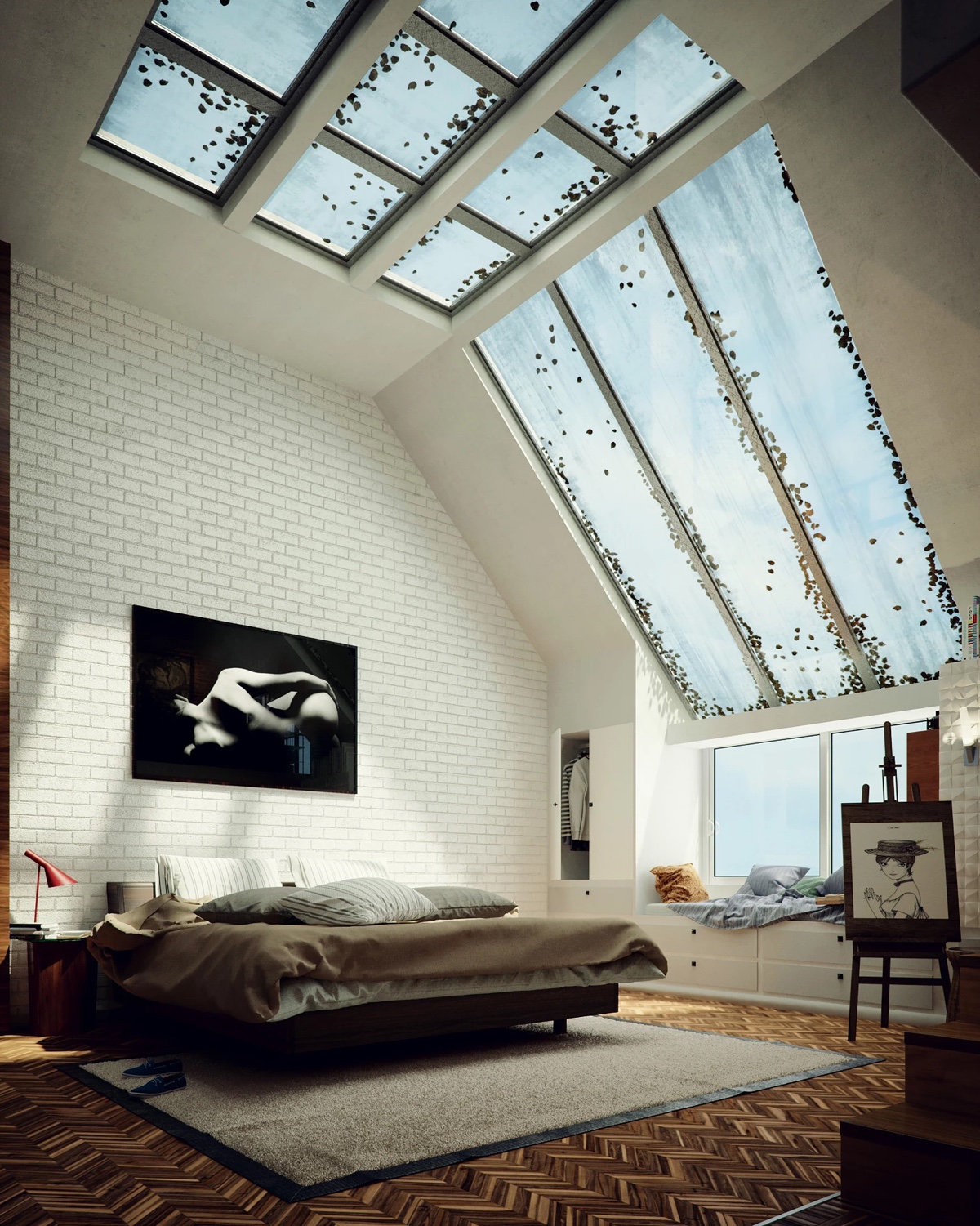 High Ceiling Loft Apartment - HD Wallpaper 