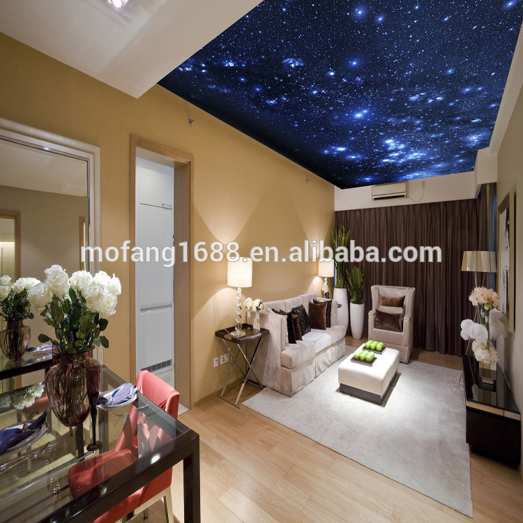 China Cheap 3d Starry Sky Decorative Ceiling Wallpaper - Roof Wall Design Room - HD Wallpaper 