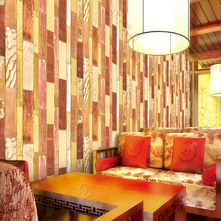 Modern Style 3d Wood Design Pattern Pvc Wallpaper For - Modern Restaurant Wall Decor - HD Wallpaper 