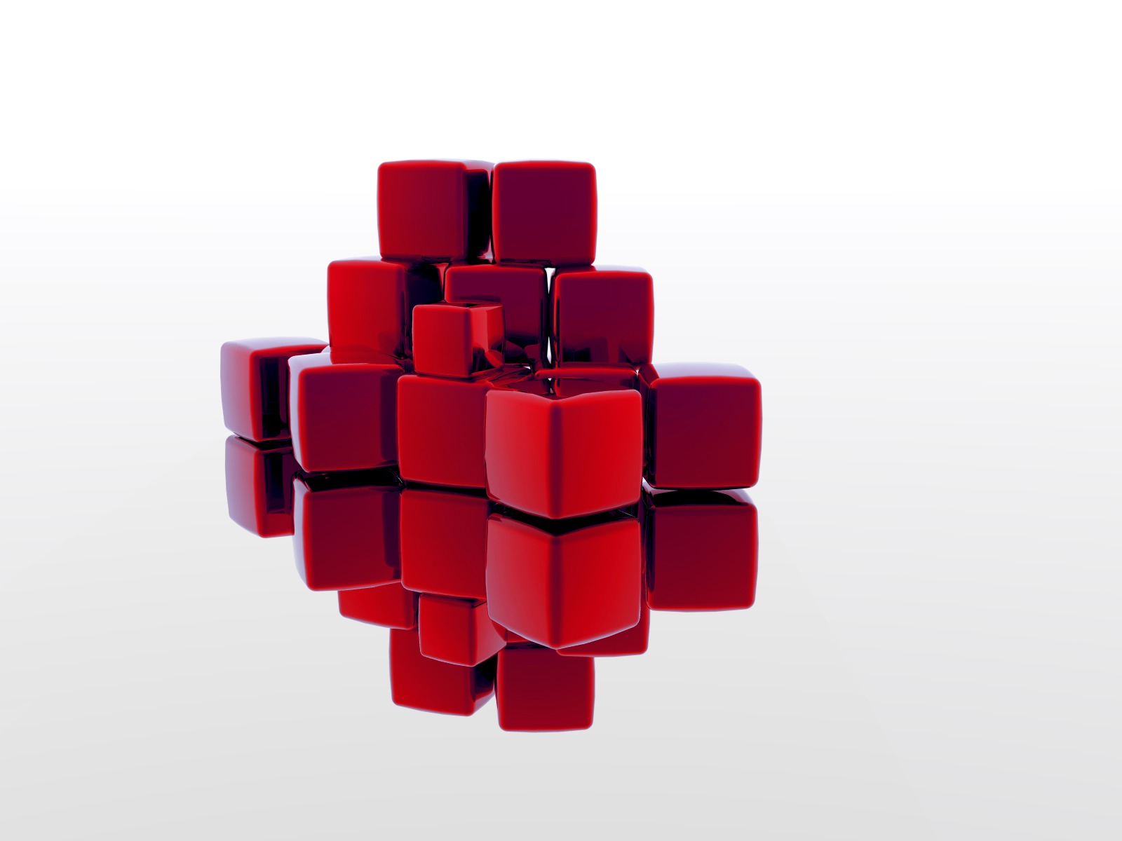 3d Red Blocks - HD Wallpaper 