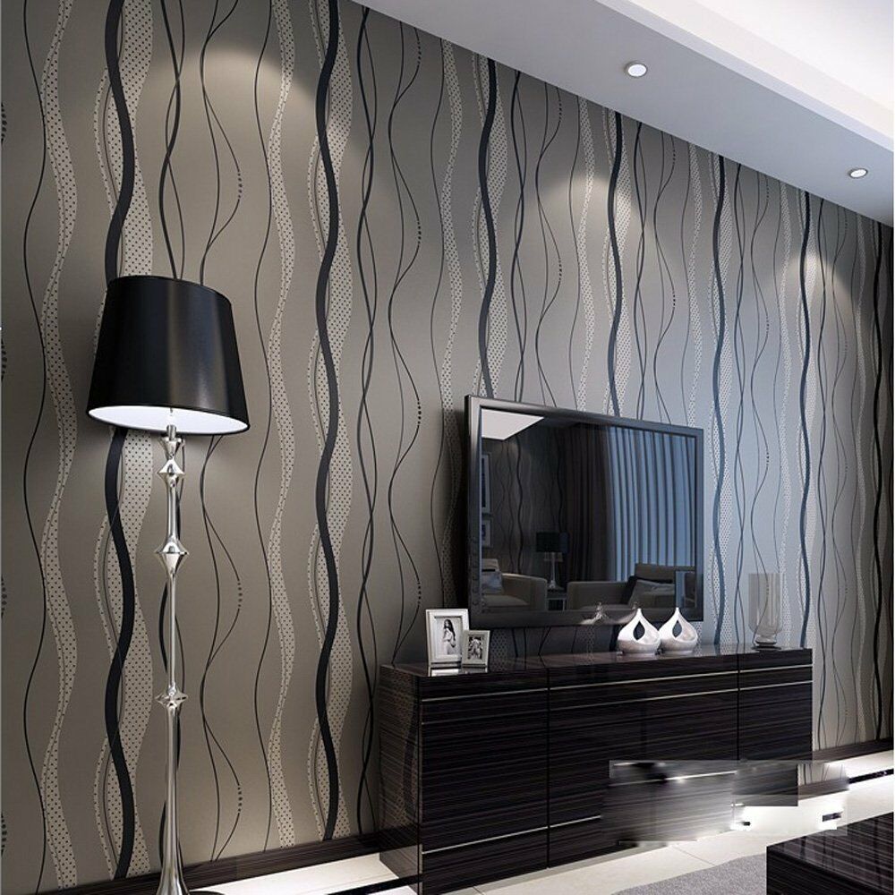 Black And White Wallpaper For Living Room - HD Wallpaper 