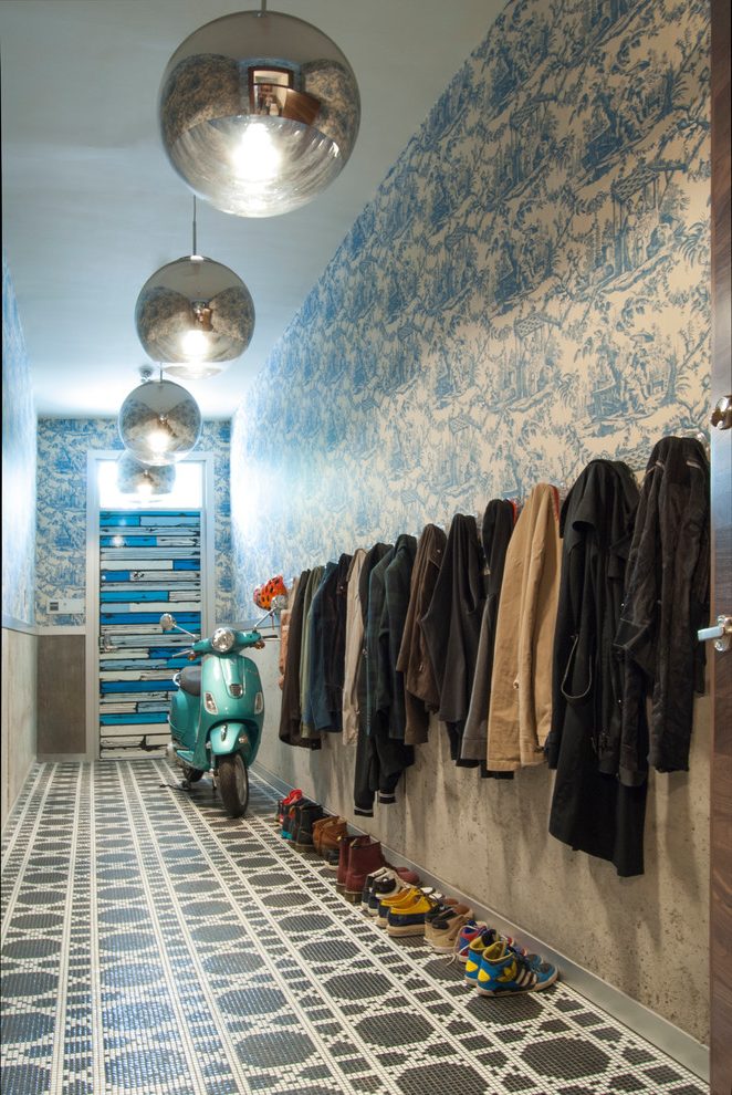 Coat Hooks And Wall Hooks Blue Wallpaper Walls Coat - Boutique - HD Wallpaper 