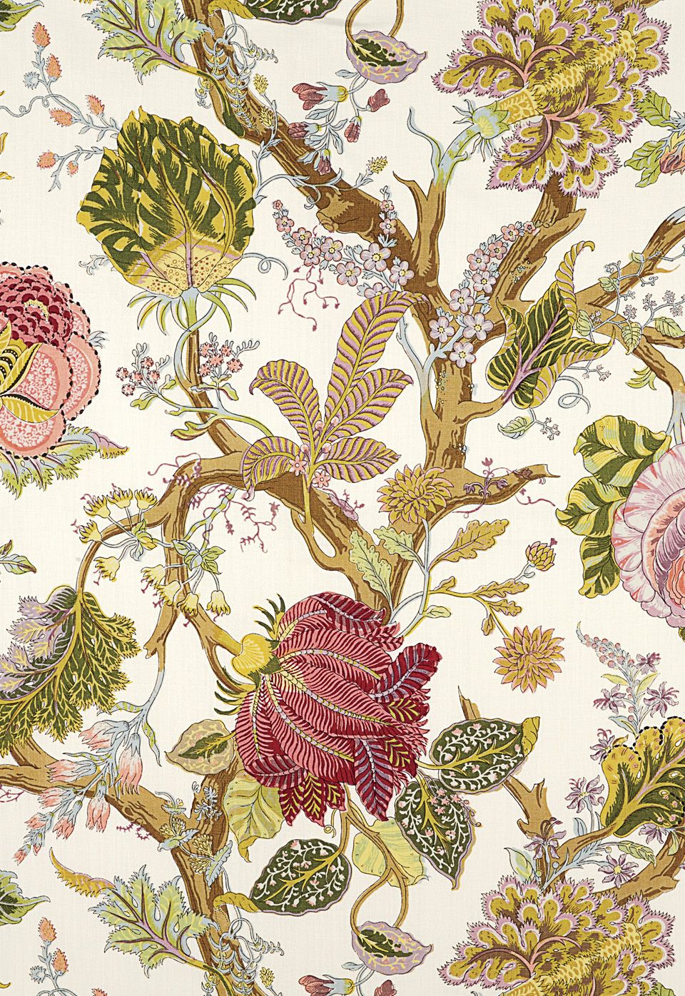 Linen Jacobean Fabric - HD Wallpaper 