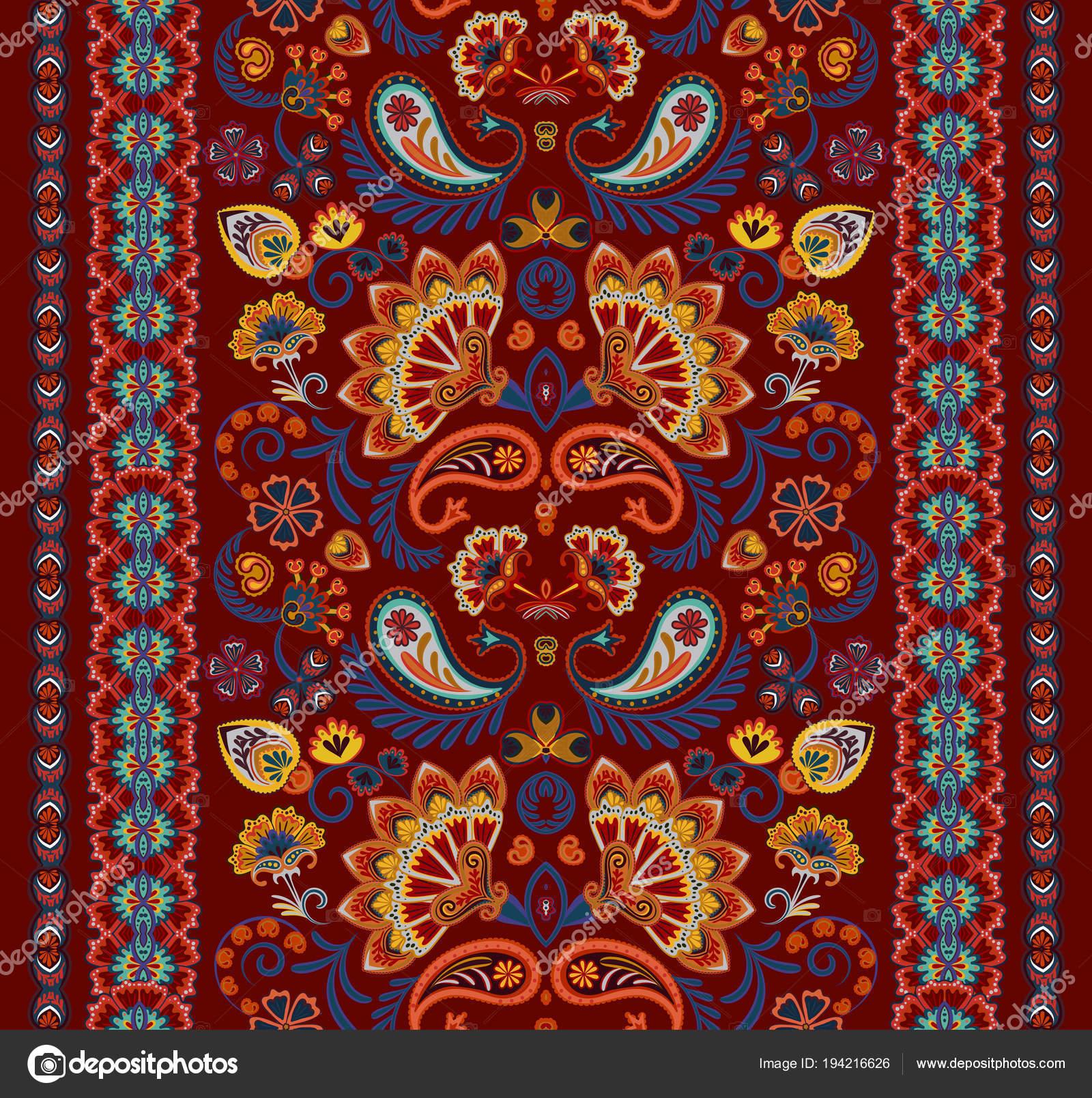 Indian Style Wallpaper - Indian Seamless Pattern Wallpaper With Paisley Ethnic - HD Wallpaper 