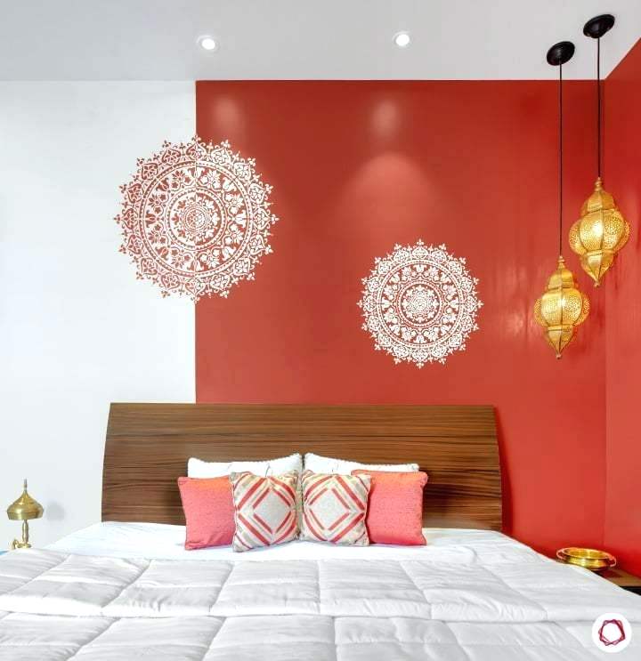 Wallpaper For Bedroom Wall India Paint Or Wallpaper - Bedroom Paint Wallpaper Designs - HD Wallpaper 