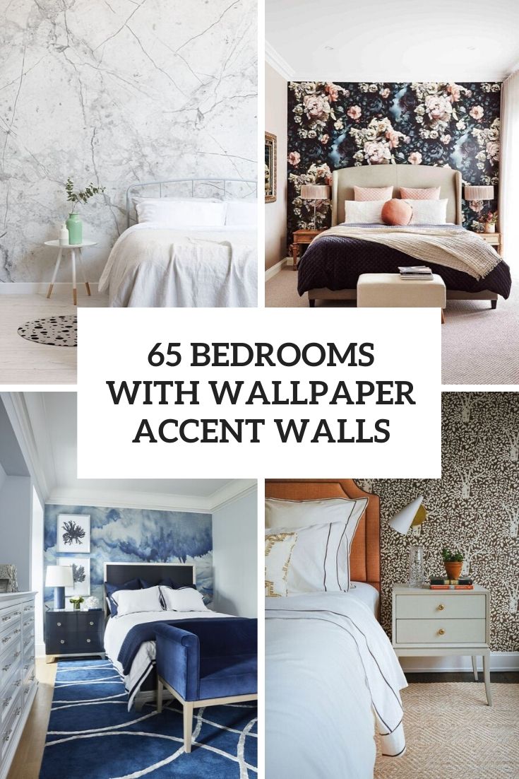 65 Bedrooms With Wallpaper Accent Walls - Blue Accent Wall Bedroom - HD Wallpaper 