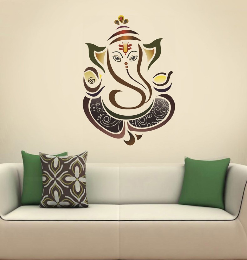 Ganpati Painting On Wall - HD Wallpaper 