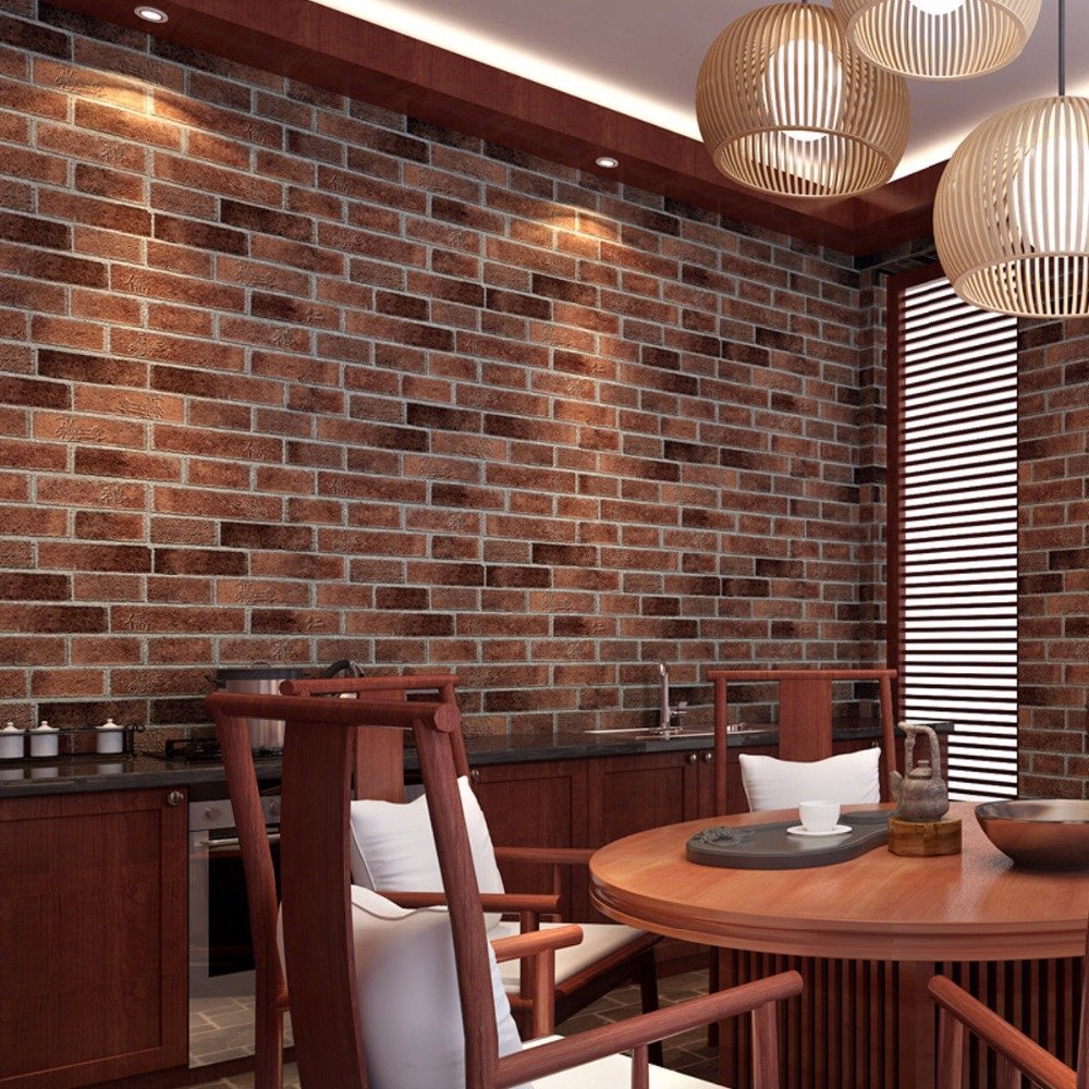 Easybuy India Europe Modern Brick Stone Style 3d Wallpaper - Wall Sticker Wood Design - HD Wallpaper 