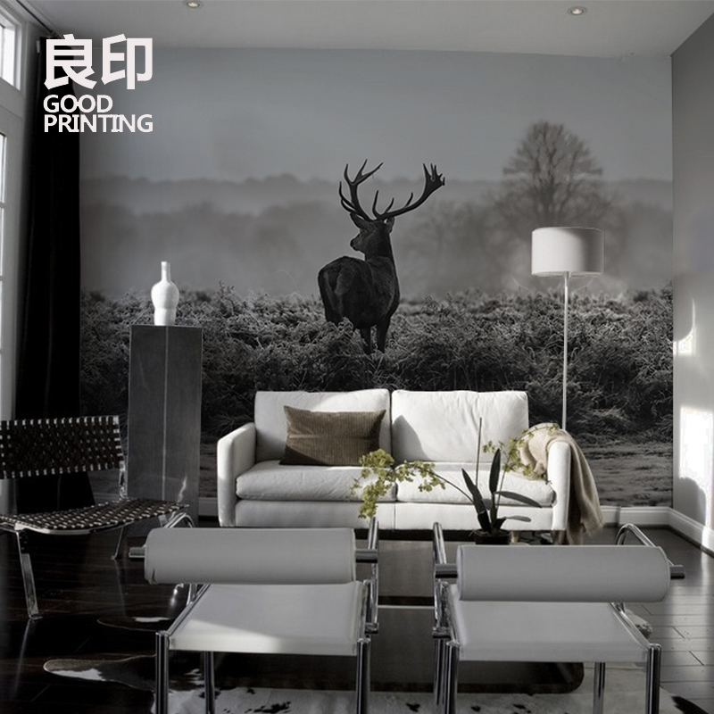 Good India Elk Nordic Wind Wallpaper Bedroom Wall Cloth - Jeleń Tapeta - HD Wallpaper 