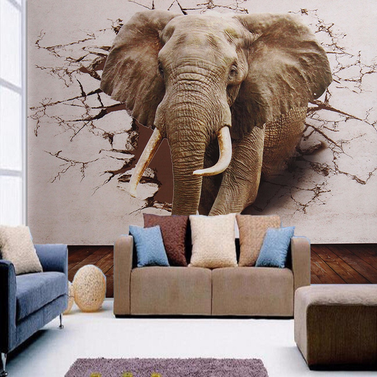 Wall Murals Elephant - HD Wallpaper 