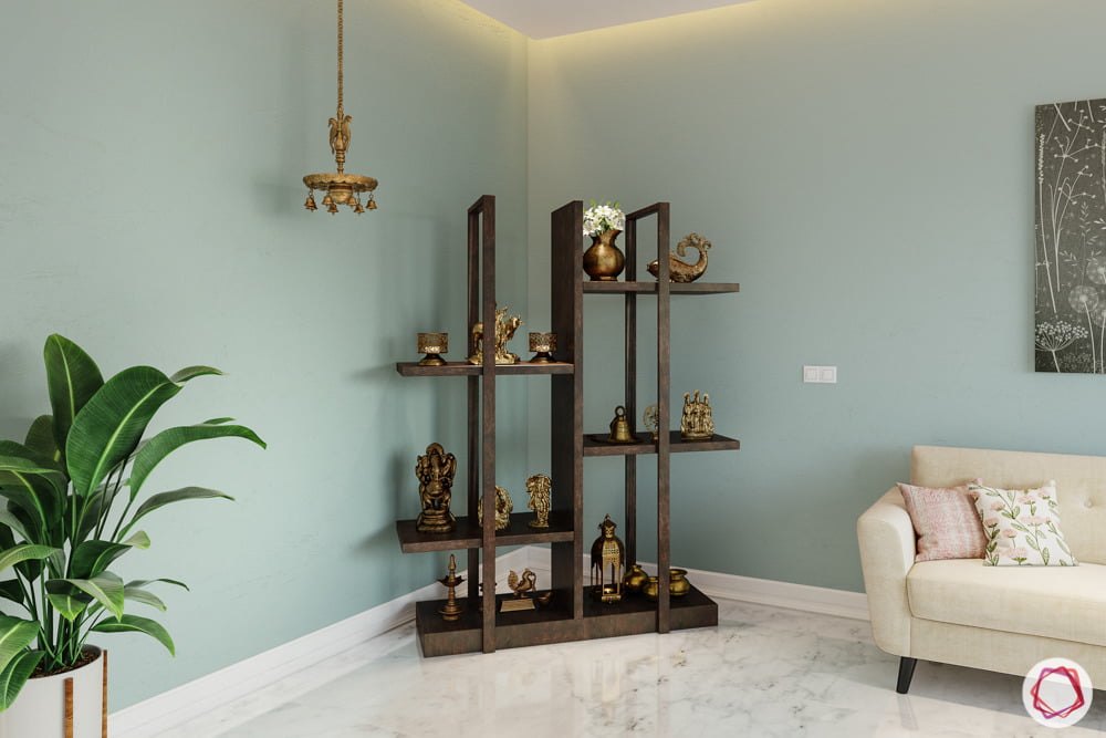 Wooden Cabinet Designs-pooja Cabinet Designs - Studio Couch - HD Wallpaper 