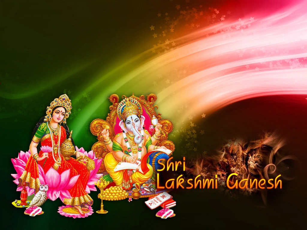 Happy Diwali Gif Lakshmi Ganesh - HD Wallpaper 