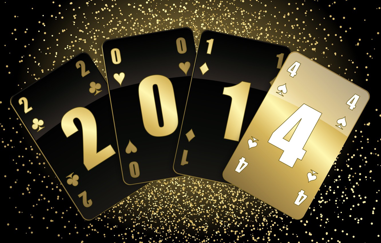 Photo Wallpaper Card, Background, New Year, Suit, - Happy New Year 2014 Poker Card - HD Wallpaper 