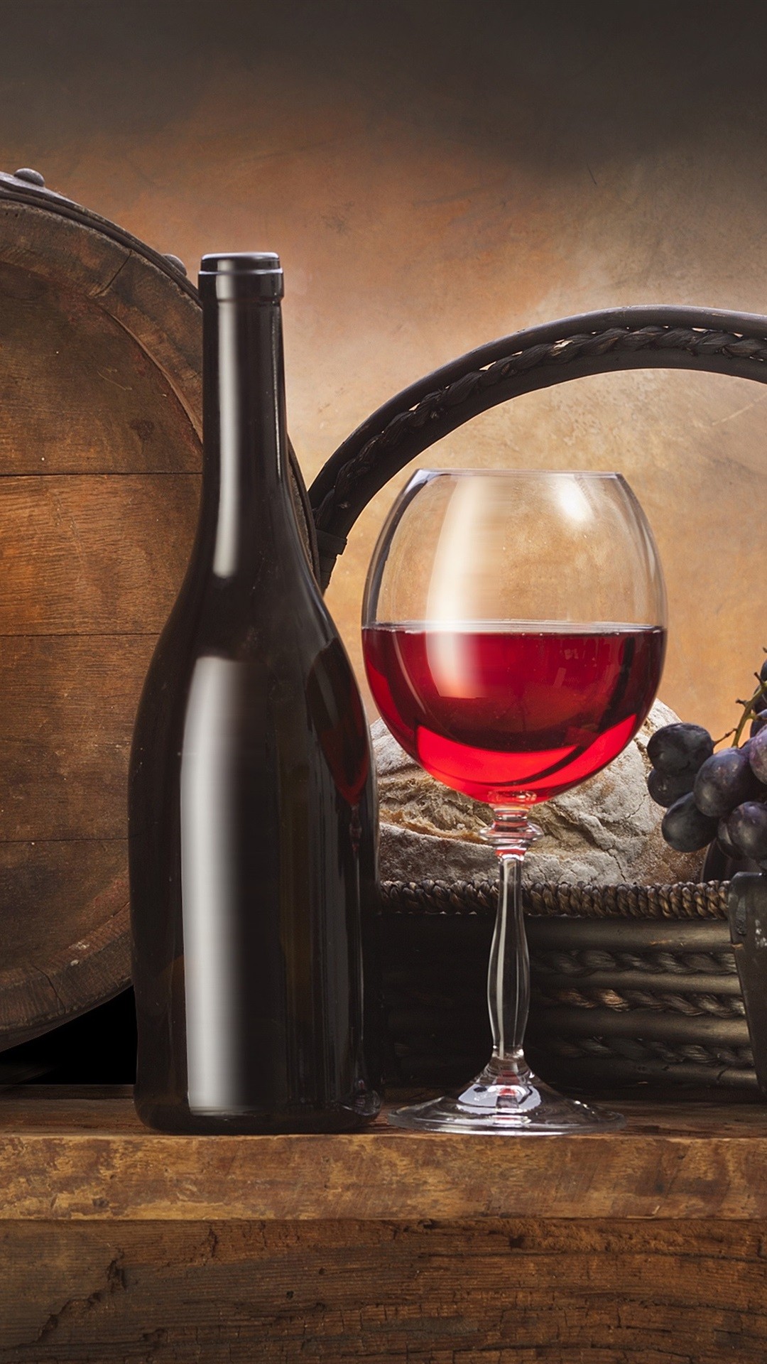 1080x1920, Download This Wallpaper - Old Wine Barrel Painting - HD Wallpaper 