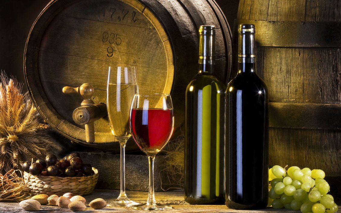 Download Wallpaper White And Red Wine In The Cellar - Wine - HD Wallpaper 