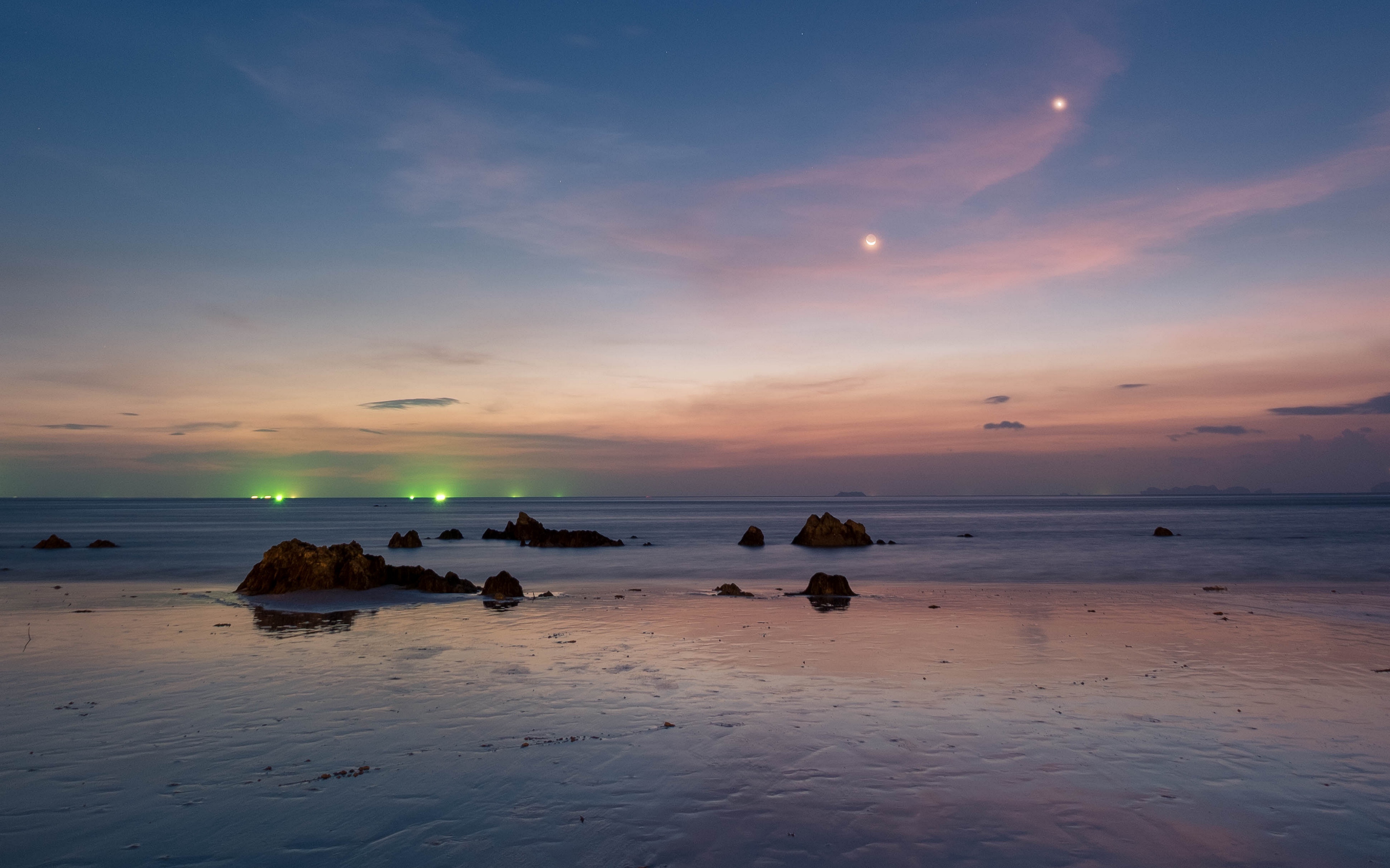 Wallpaper Ocean, Sunset, Coast, Horizon, Thailand - Sea - HD Wallpaper 