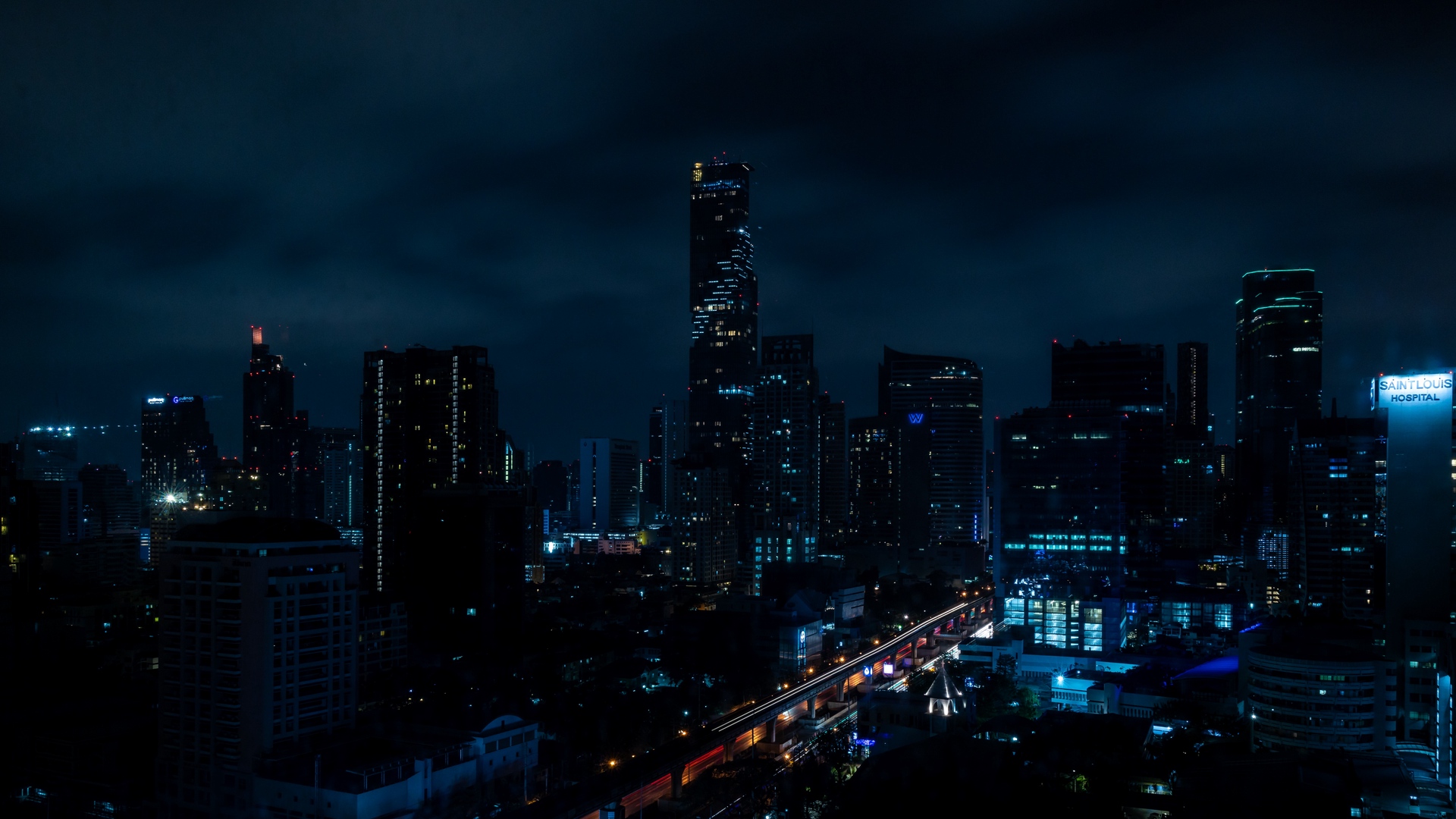 Wallpaper Night City, City Lights, Lighting, Darkness, - City Of Darkness - HD Wallpaper 