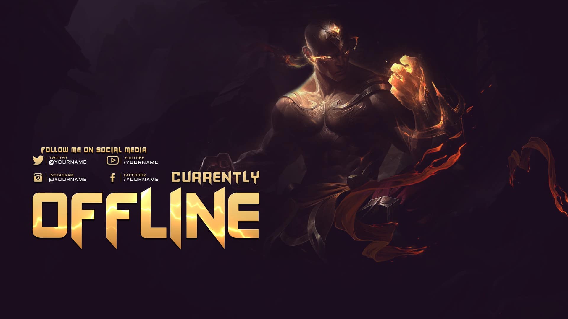 Offline God Fist Lee Sin Screen Kireaki - Lee Sin Offline - HD Wallpaper 