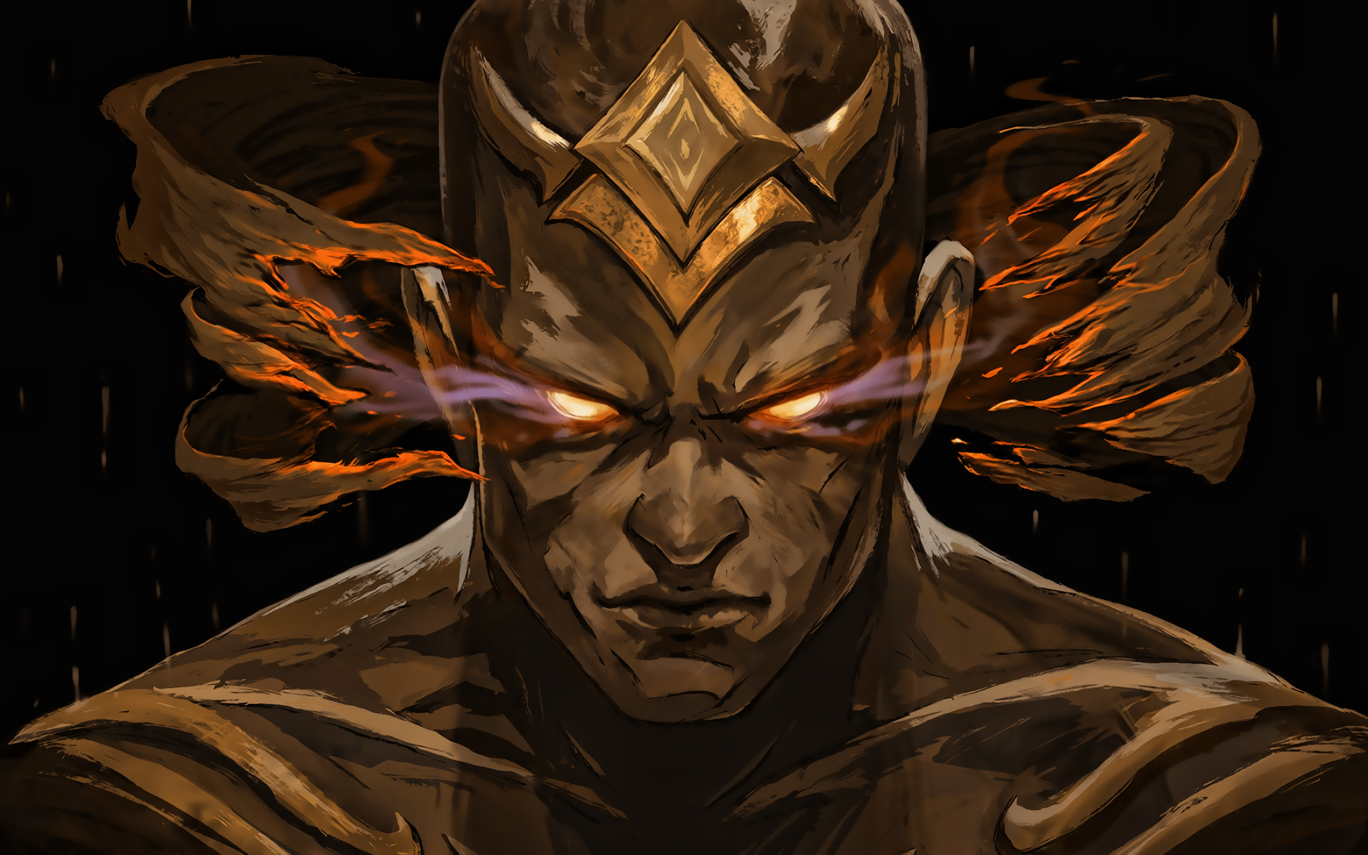 Lee Sin, Artwork, Moba, Darkness, League Of Legends, - God Fist Lee Sin Head - HD Wallpaper 