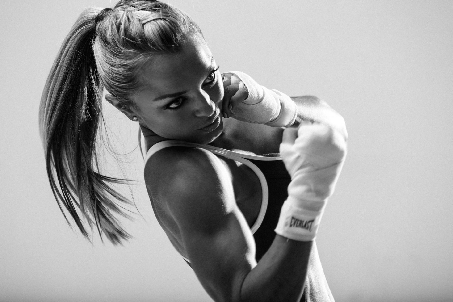 Kick Boxing Black And White - HD Wallpaper 