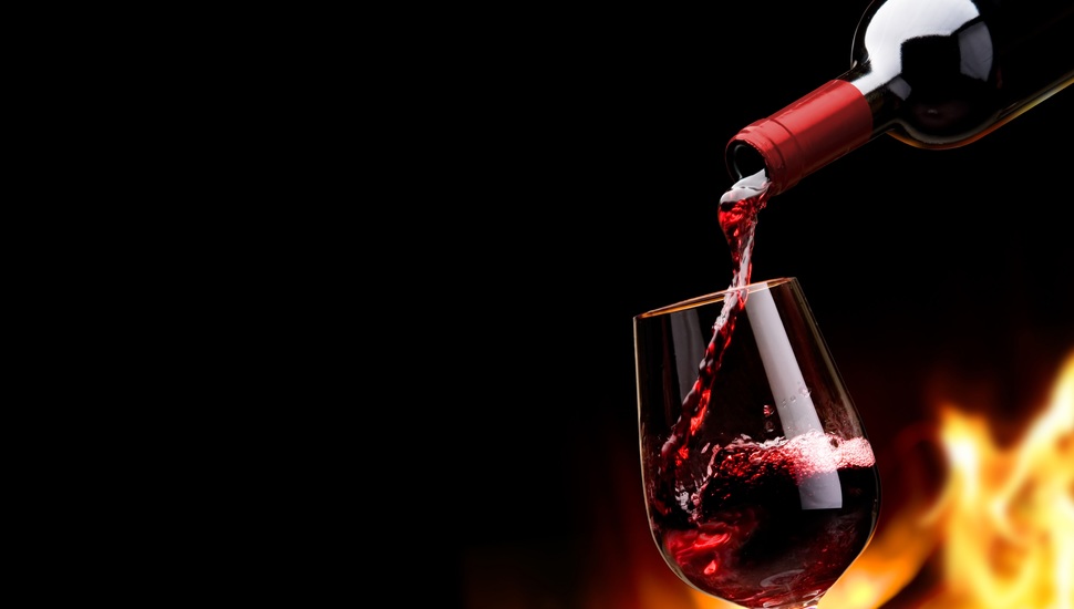 Red, Wine, Fire, Black Background, Glass, Flame, Bottle - Red Wine Hd - HD Wallpaper 