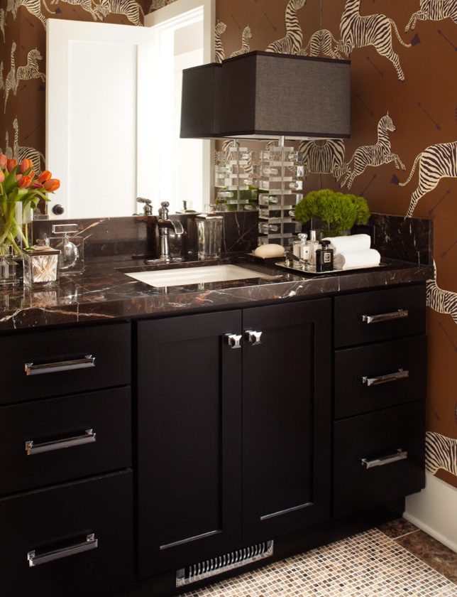 San Francisco Scalamandre Zebra Bathroom Contemporary - Kitchen - HD Wallpaper 