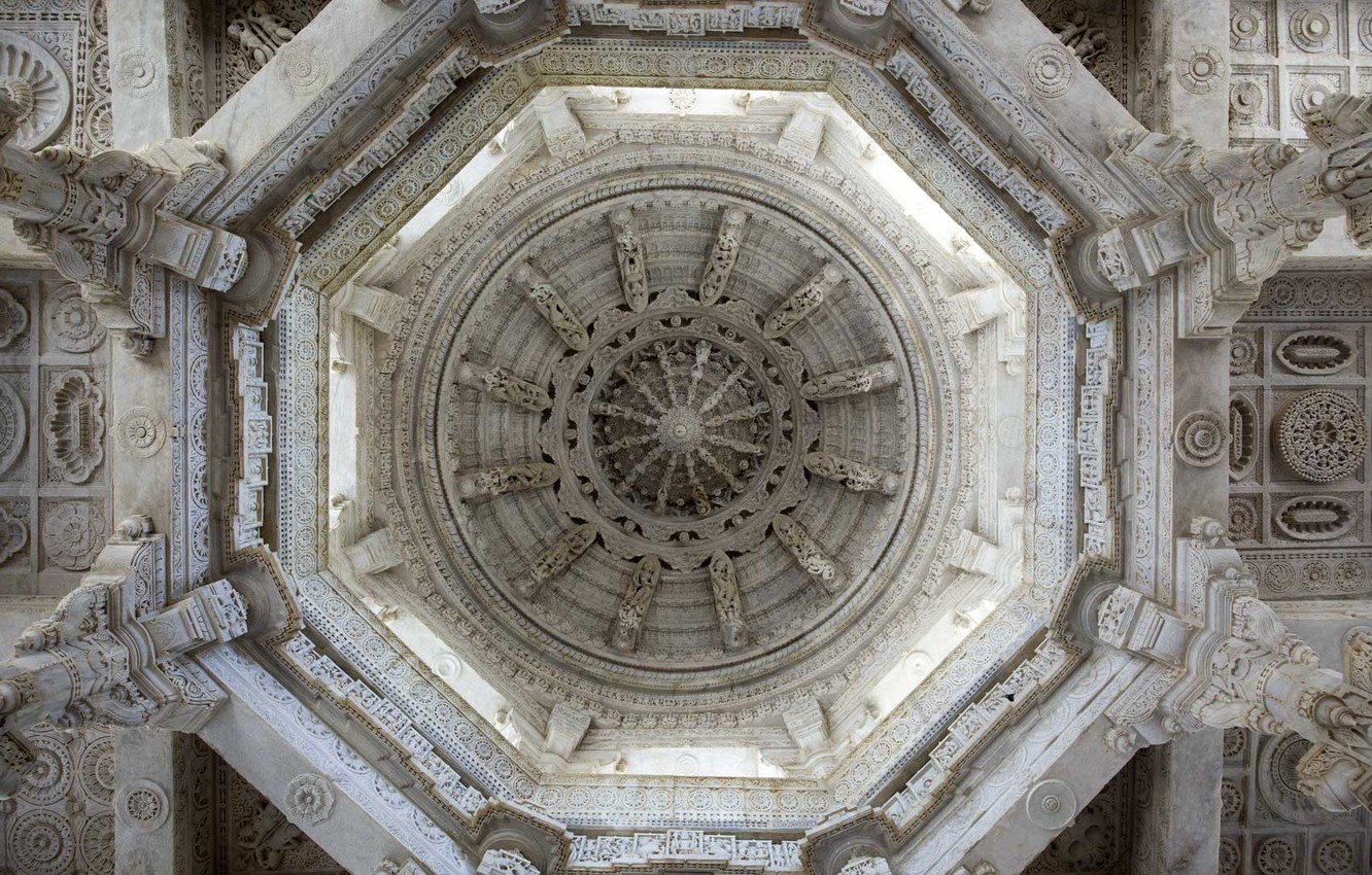 Photo Wallpaper India, Architecture, Rajasthan, The - Ranakpur Temple - HD Wallpaper 