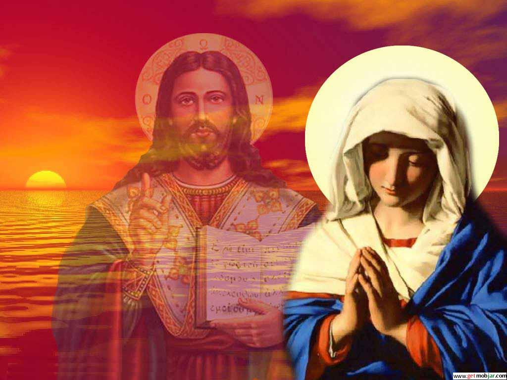 Mother Mary And Jesus - HD Wallpaper 