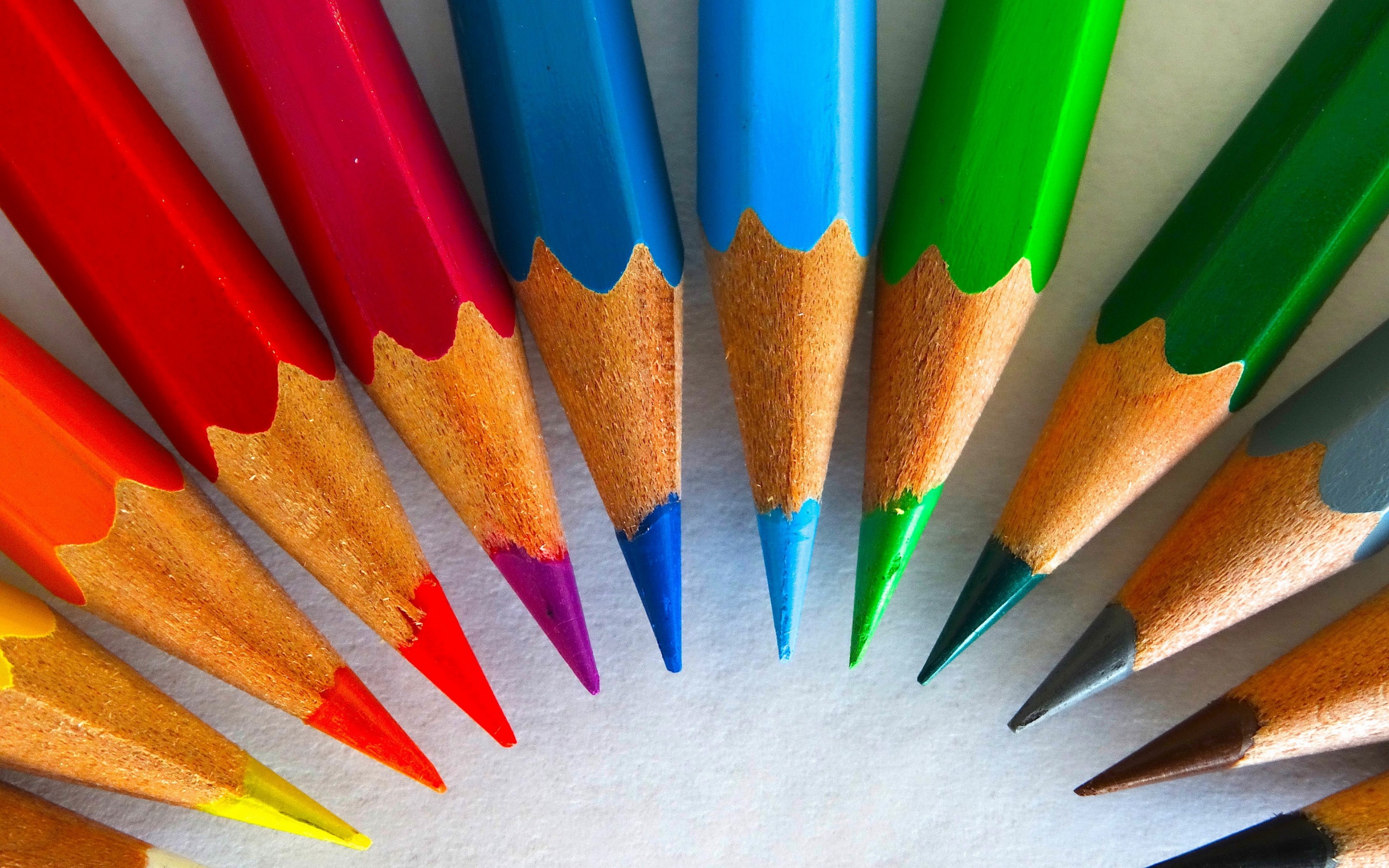 Background Rainbow Colored Pencils - HD Wallpaper 