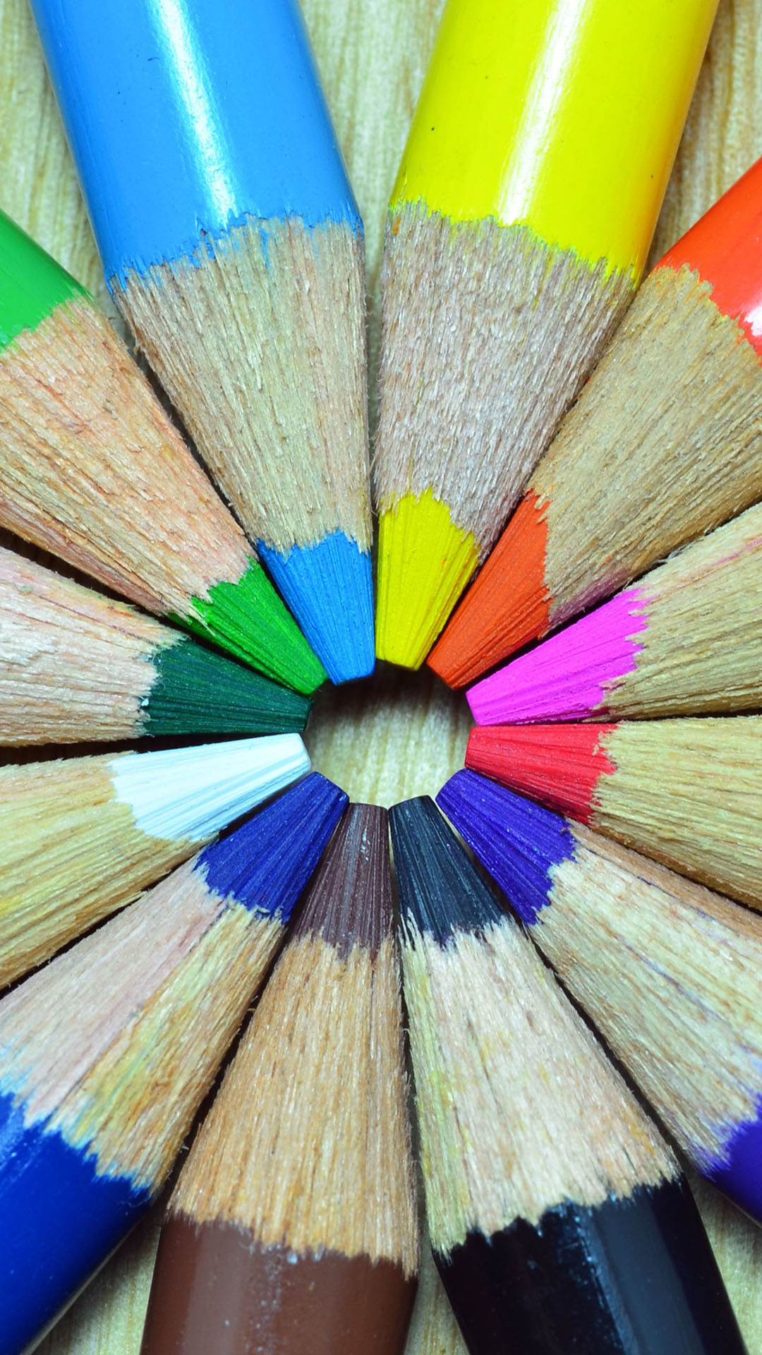 Colored Pencils Round Htc One Wallpaper - Color Pencils Full Hd - HD Wallpaper 