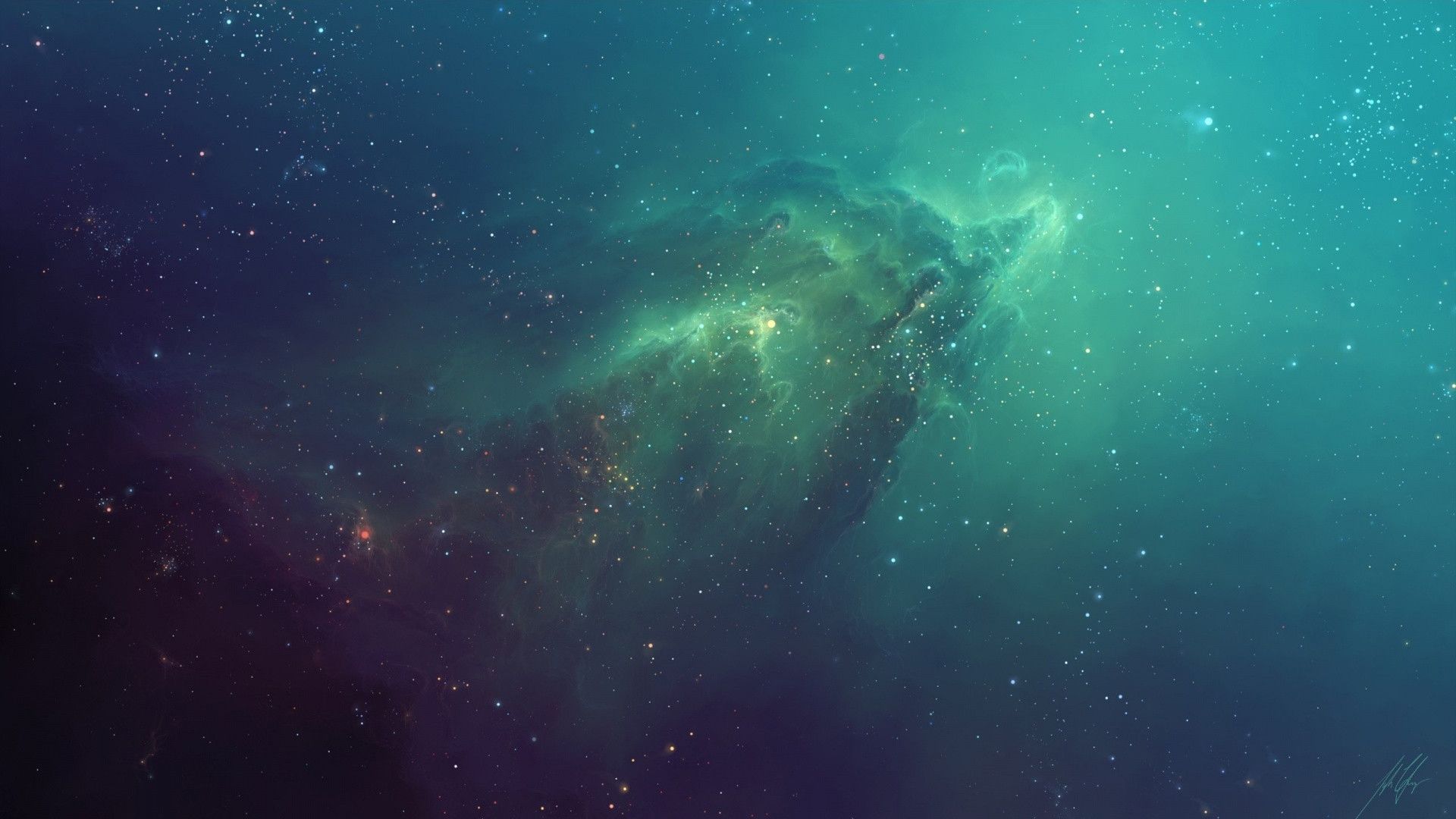 By Eldreda Amar Wallpaper For Computer - Green Nebula Wallpaper 4k - HD Wallpaper 