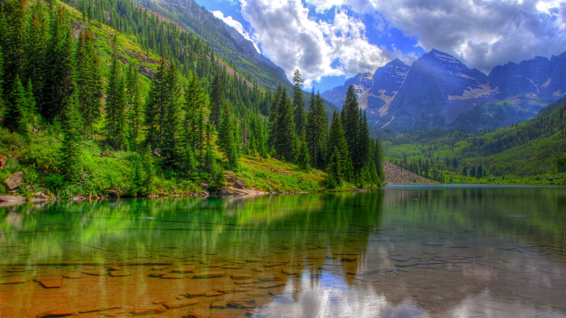 Rocky Mountain Clear Lakes - HD Wallpaper 