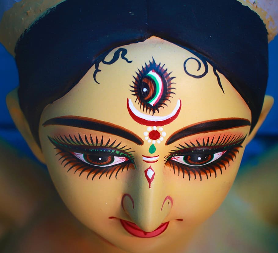 Durga Puja, Kolkata, India, Calcutta, Idol Worship, - Eye Of Maa Durga - HD Wallpaper 