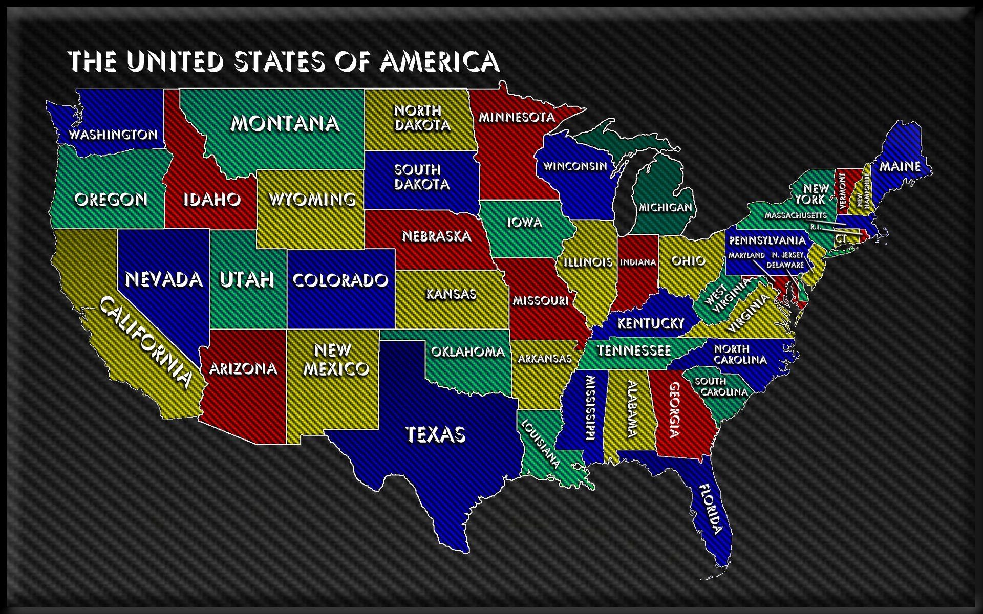 1920x1200, Patriotic Computer Wallpaper 
 Data Id 178357 - Modern Map Of Us - HD Wallpaper 