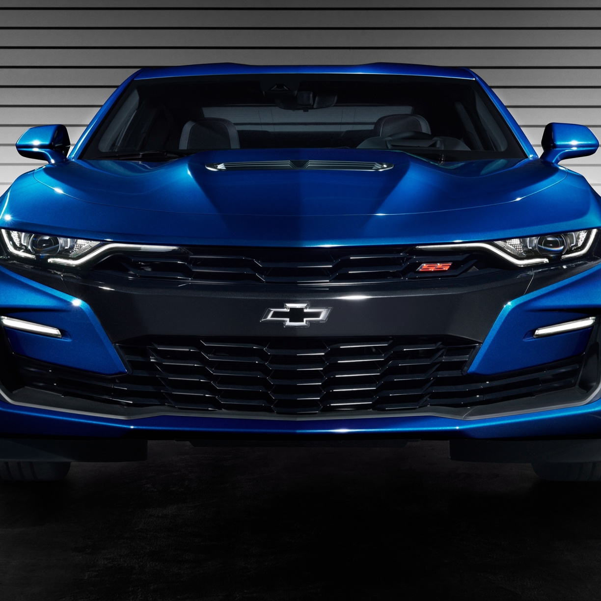 Blue Chevrolet Camaro Ss, Front, 2019, Wallpaper - 2019 Camaro Ss Front - HD Wallpaper 