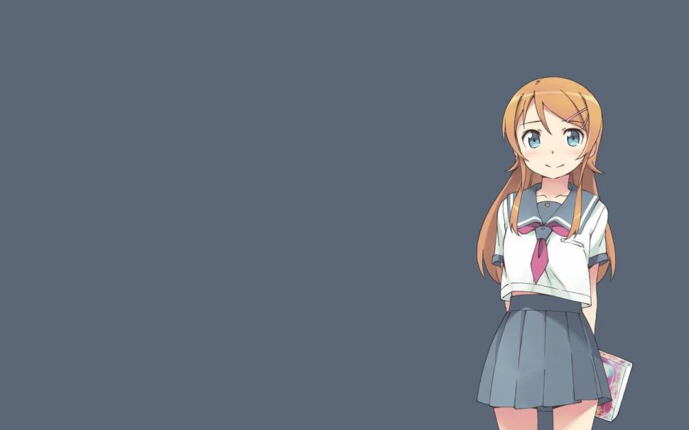 Anime Girls, School Uniform, Blue Eyes, Simple Background, - Anime School Uniform Simple - HD Wallpaper 