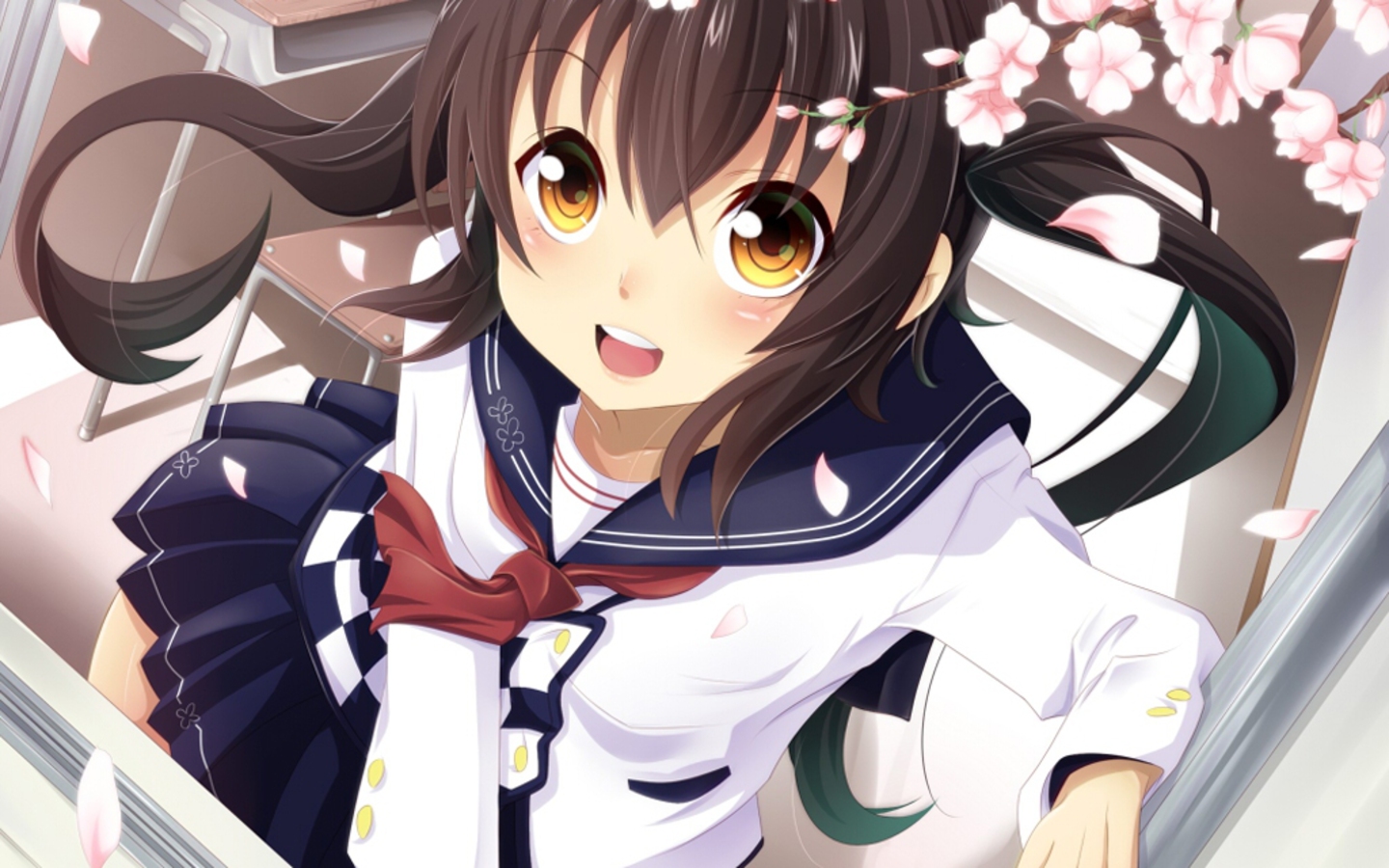 School Uniforms Wallpaper - Anime Girl In School Uniform - HD Wallpaper 