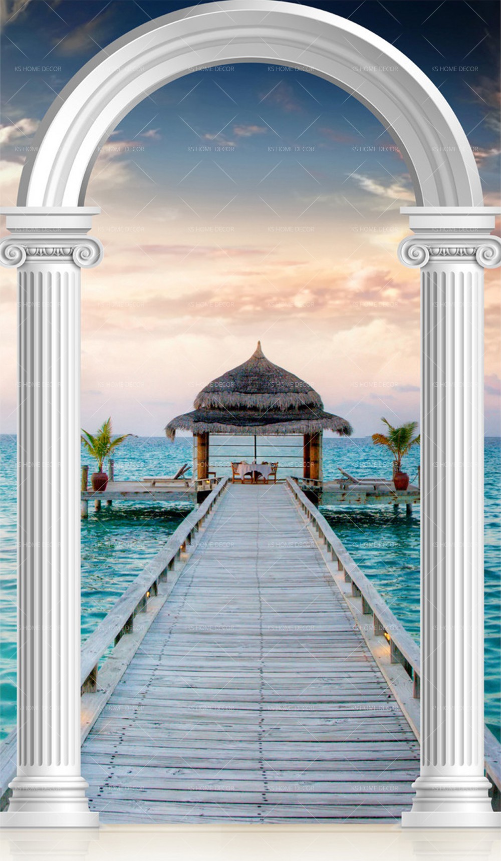 Background Bridge Beach - HD Wallpaper 