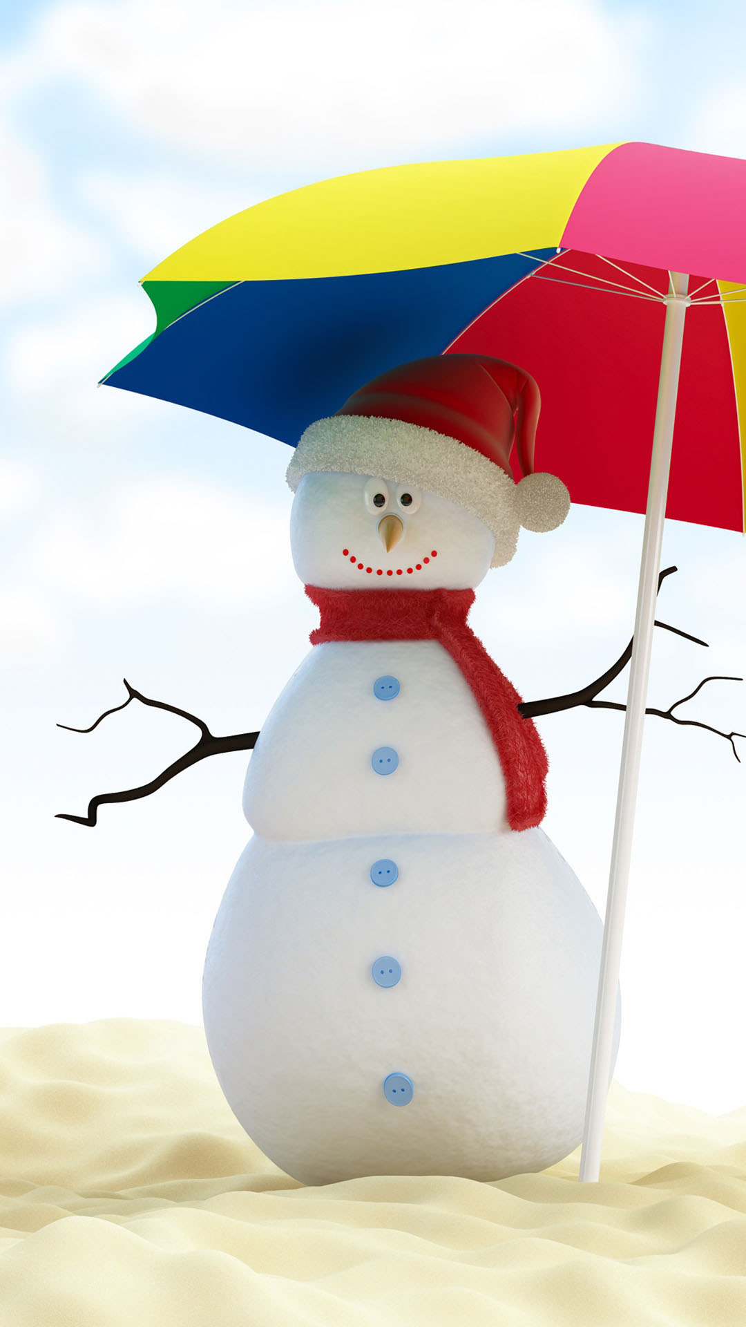 Christmas Snowman On Beach - Snowman At The Beach - HD Wallpaper 