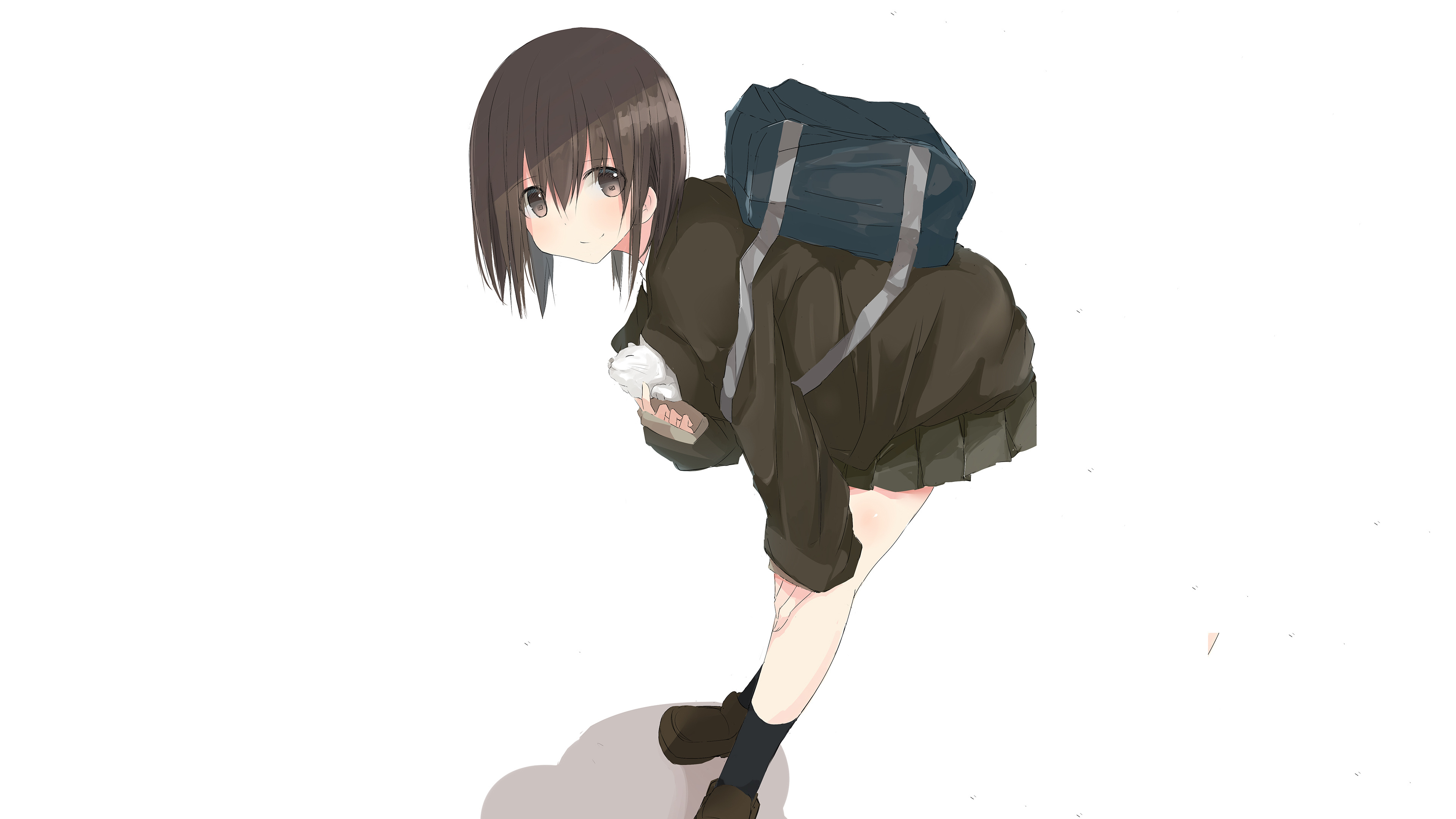 Cute, Anime Girl, School Bag, Wallpaper - Anime Girl With School Bag - HD Wallpaper 