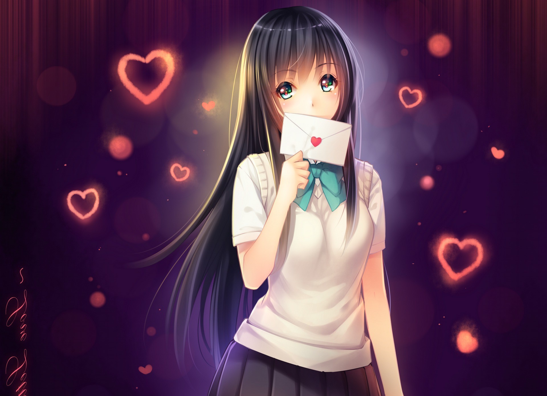 Long Hair Cute Anime Girl - HD Wallpaper 