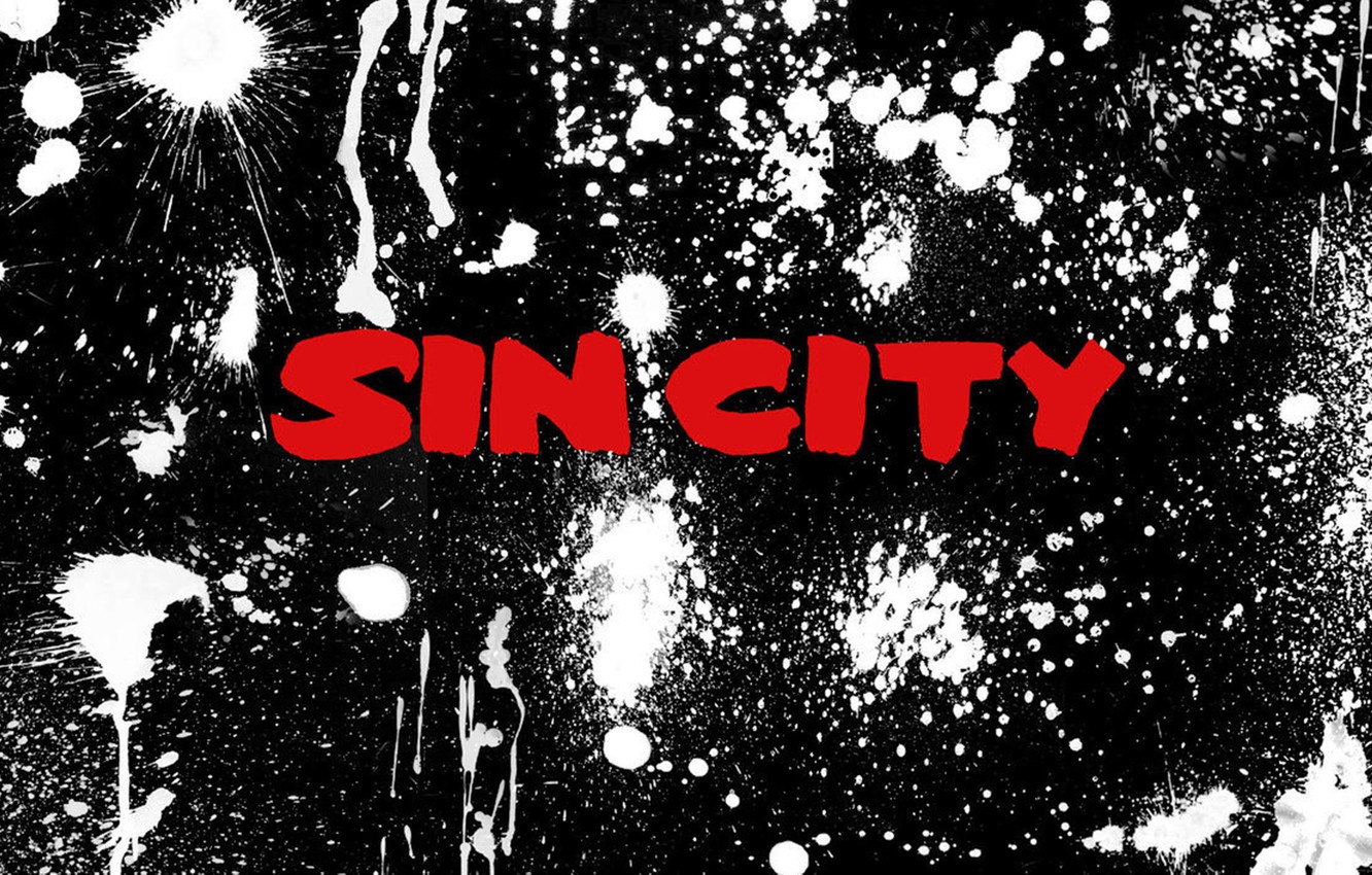 Photo Wallpaper White, Red, Abstraction, Paint, Black, - Sin City Logo - HD Wallpaper 