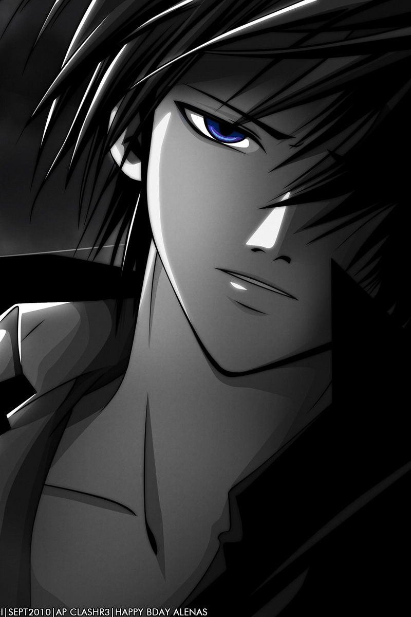 Wallpaper Sin City, Guy, Brunet, Blue Eyes, Moon - Anime Black Background Boy - HD Wallpaper 