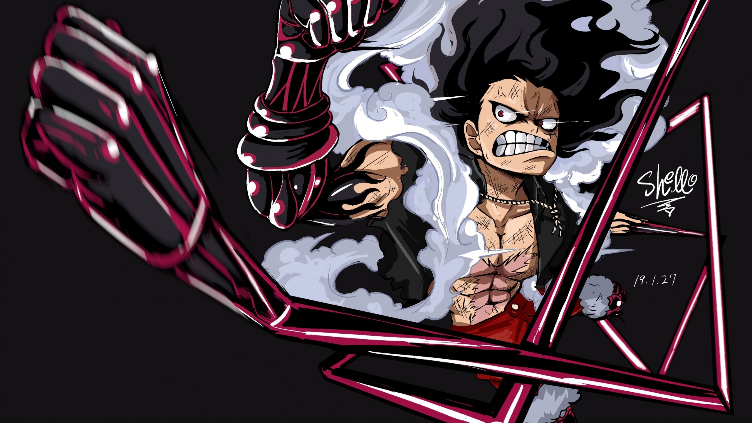 Luffy, One Piece, Fist, Angry - One Piece Laptop Wallpaper Hd - 2560x1440  Wallpaper 