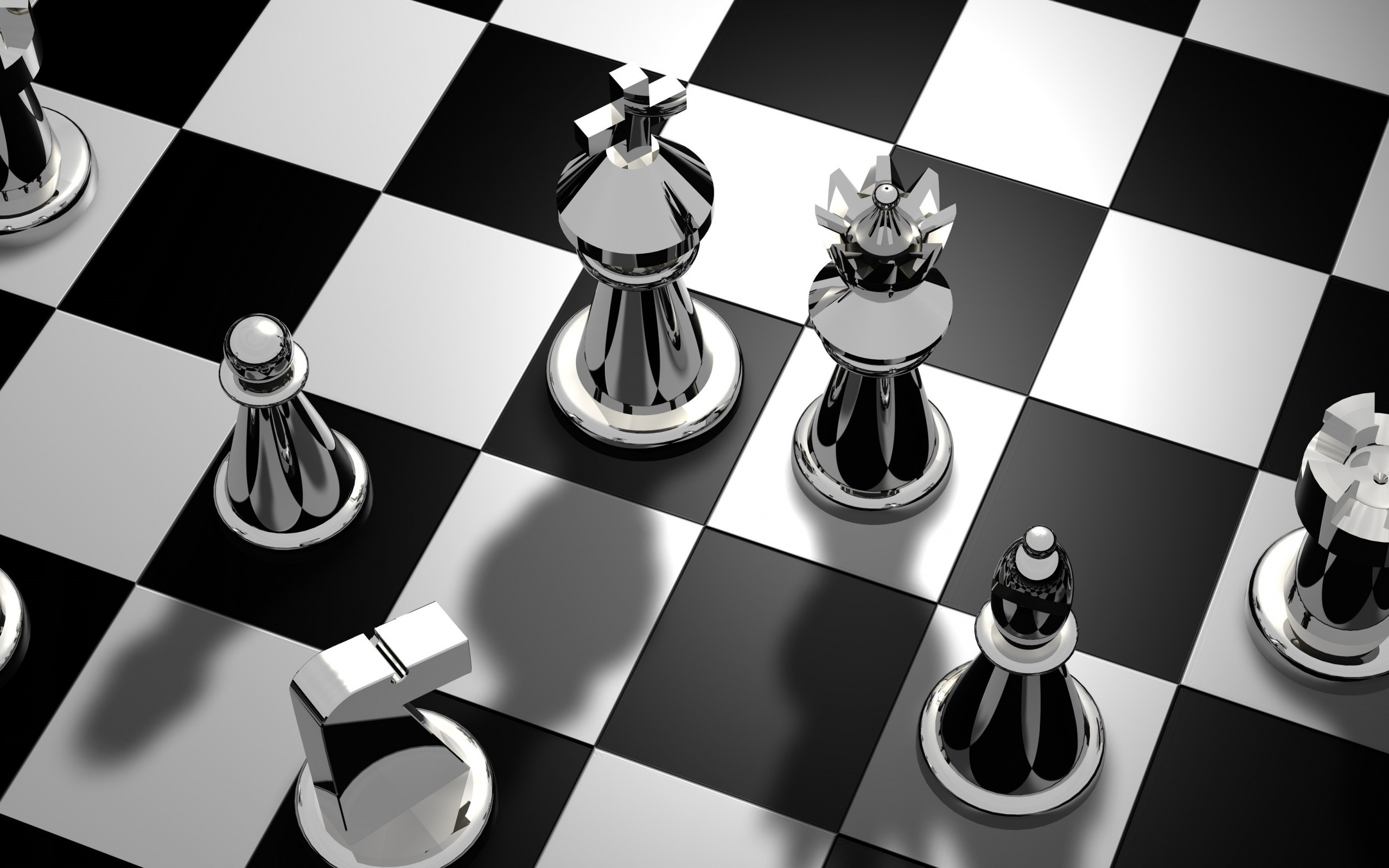 Chessboard, 3d Metal Chess, Chess Pieces, Black And - Chess Pieces - HD Wallpaper 