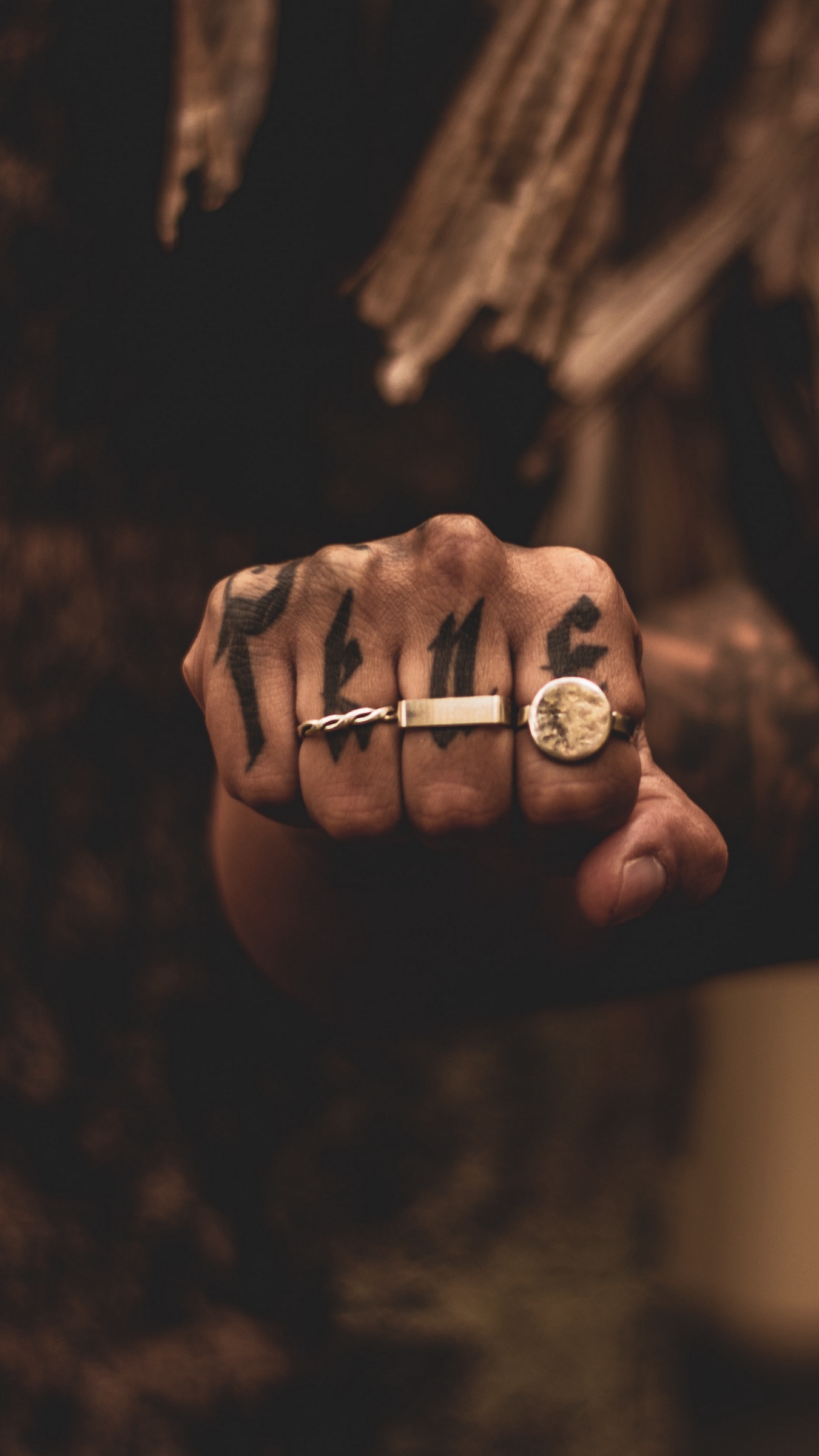 Wallpaper Hand, Fist, Rings, Tattoo, Fingers - Tattoo 4k - 1350x2400 ...