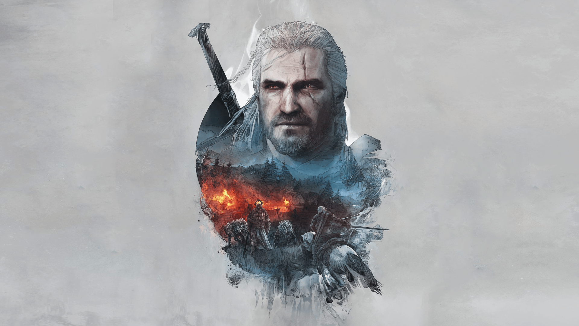 Geralt Of Rivia Artwork - HD Wallpaper 