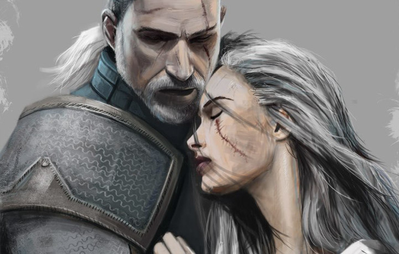 Photo Wallpaper The Witcher, Geralt, Cd Projekt Red, - Ciri And Geralt On The Witcher Netflix - HD Wallpaper 