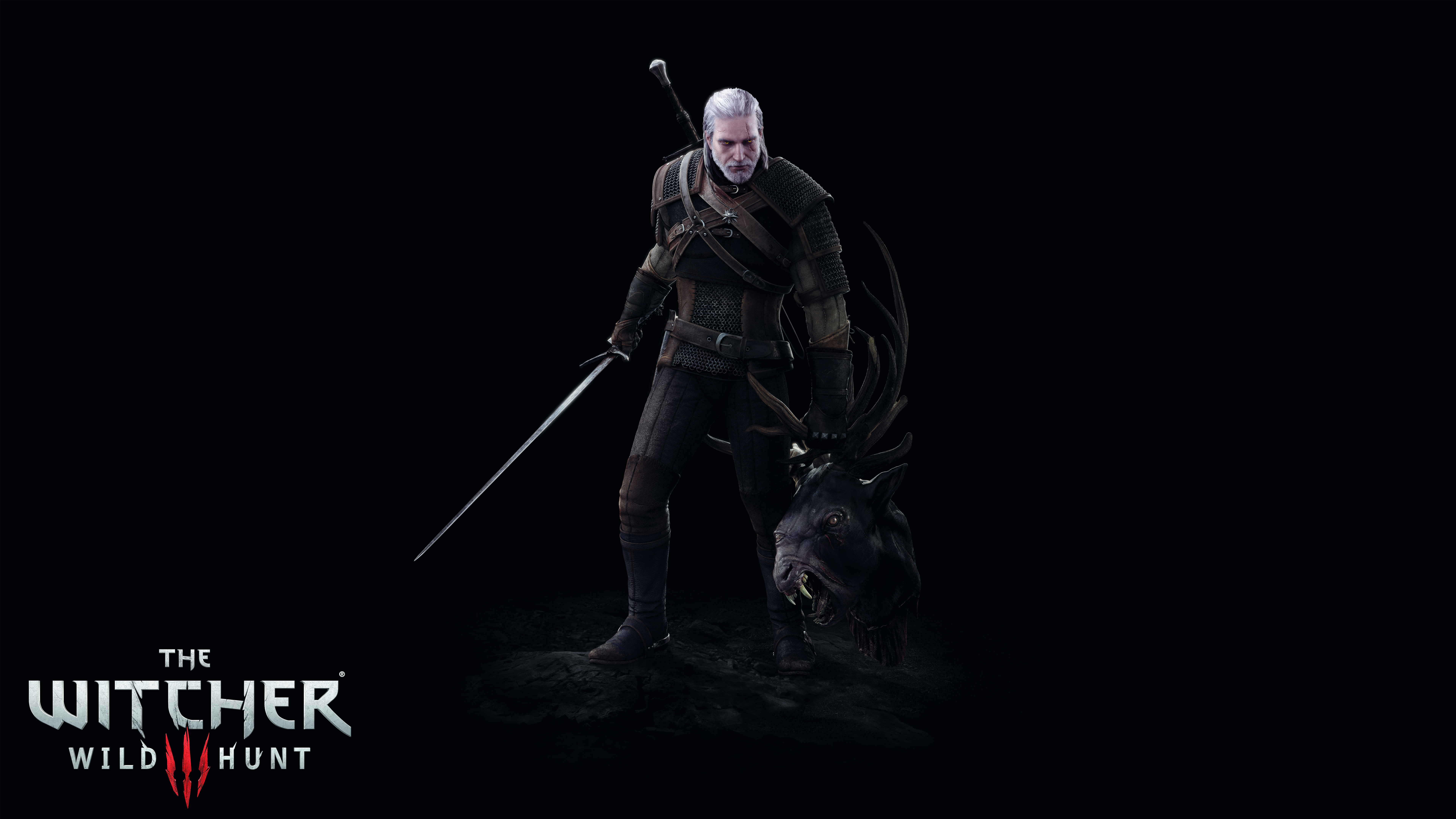 Witcher 3 Wallpaper 4k Black - HD Wallpaper 