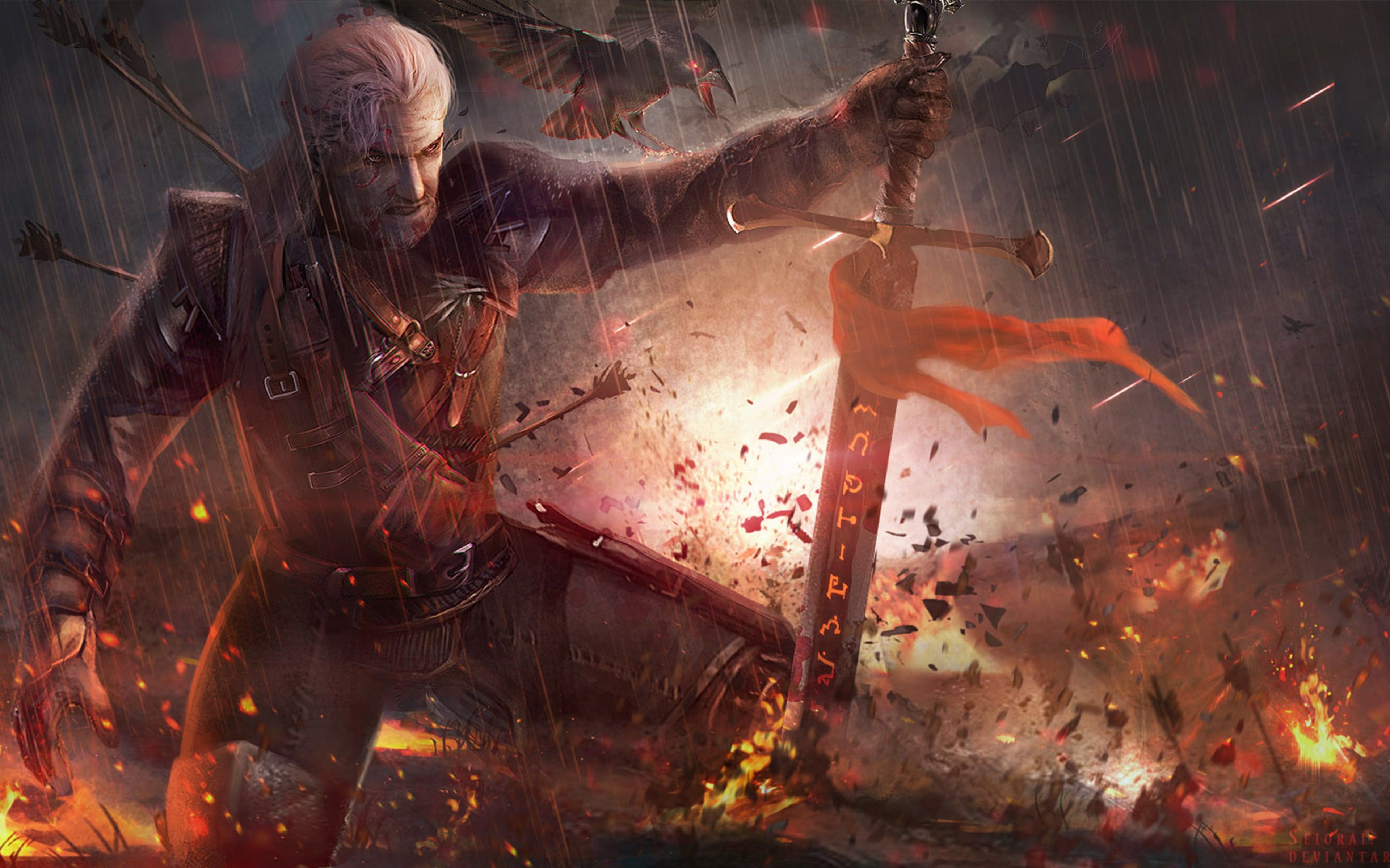 Witcher 3 Geralt Fanart - HD Wallpaper 